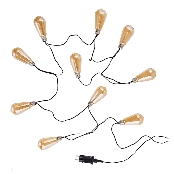 LED-Lichterkette BULB LIGHTS - Klarglas / Textil - 10-flammig