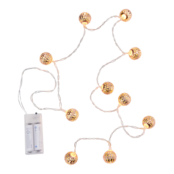 LED-Lichterkette ORIENTAL LIGHTS - Eisen / Polyester PVC - 10-flammig - Braun