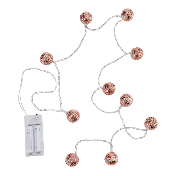 LED-Lichterkette ORIENTAL LIGHTS - Eisen / Polyester PVC - 10-flammig - Braun