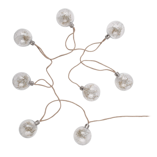 LED-Lichterkette BULB LIGHTS - Glas / Jute - 64-flammig