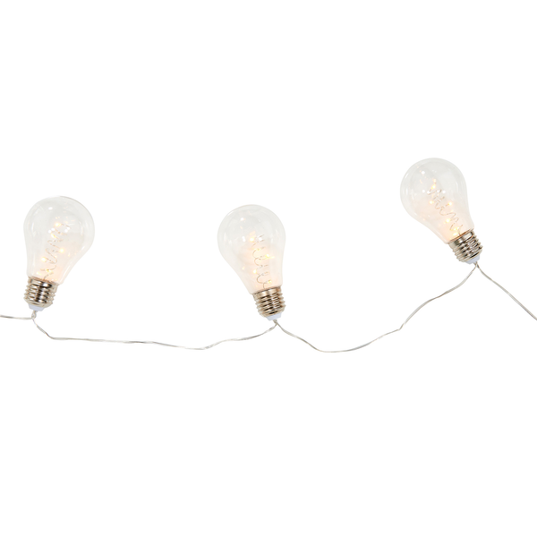 LED-Lichterkette BULB LIGHTS - Klarglas / Polyester PVC - 10-flammig