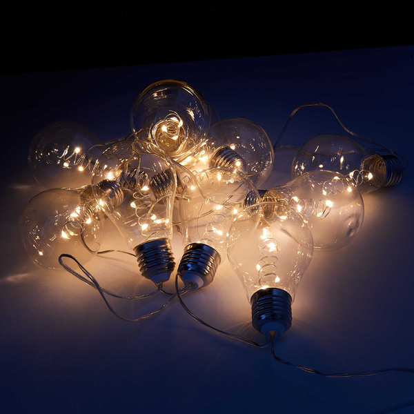 LED-Lichterkette BULB LIGHTS - Klarglas / Polyester PVC - 10-flammig