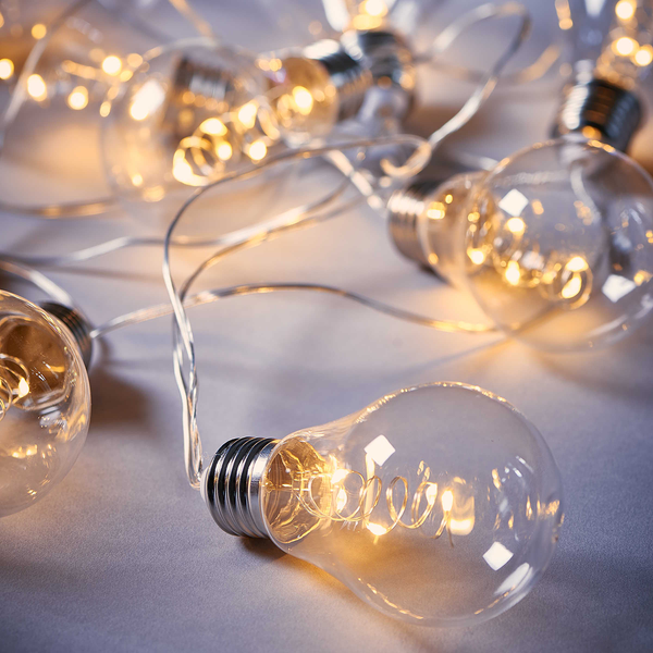 LED-Lichterkette BULB LIGHTS - Klarglas / Polyester PVC - 10-flammig