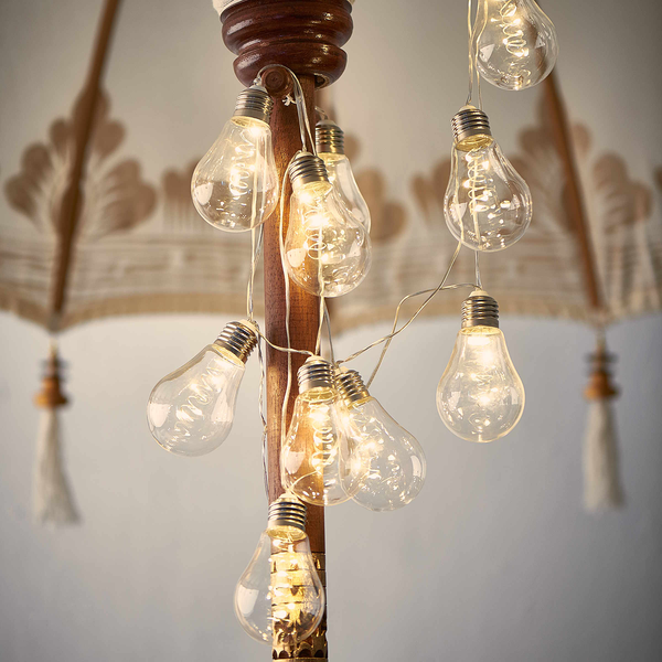 LED-Lichterkette BULB LIGHTS - Klarglas / Polyester PVC - 10-flammig