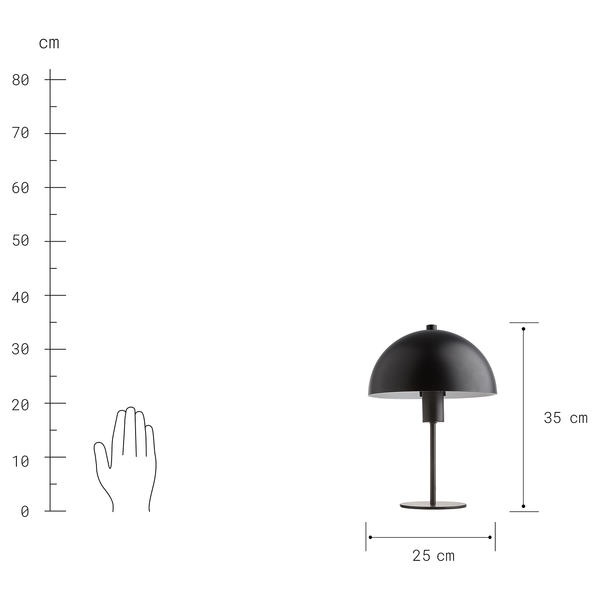 Tischlampe TOPEE - Eisen - 1-flammig - Schwarz