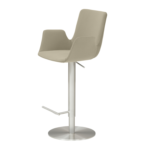 Bar- und Tresenhocker myHELIOS - Stahl / Polyester - Taupe