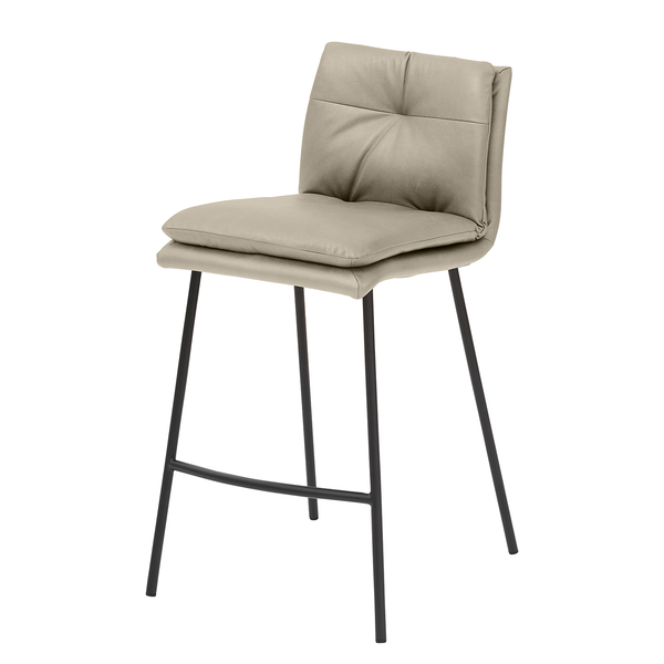 Tresenhocker myDERBY - Stahl / Polyester - Taupe / Schwarz