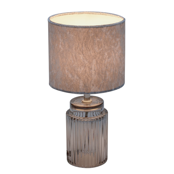 Tischleuchte Classy Velvet - Mischgewebe / Klarglas - 1-flammig