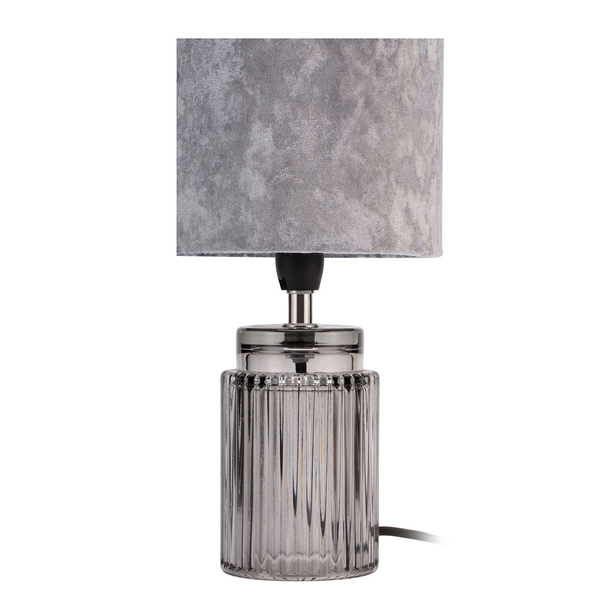 Tischleuchte Classy Velvet - Mischgewebe / Klarglas - 1-flammig