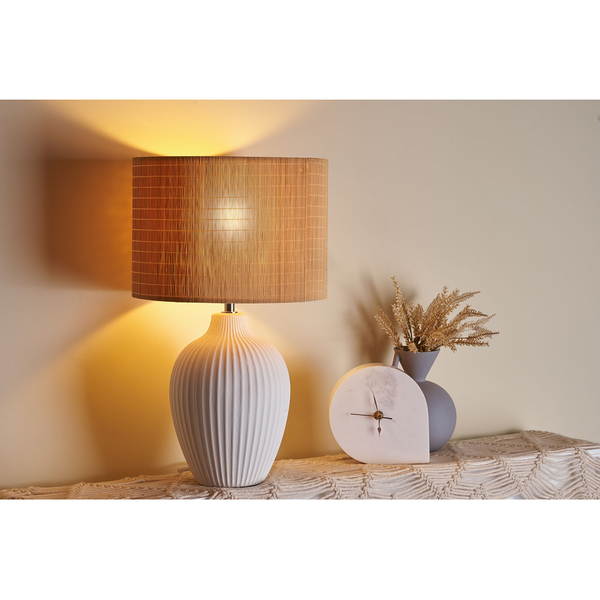 Tischleuchte Timber Glow - Bambus / Keramik - 1-flammig