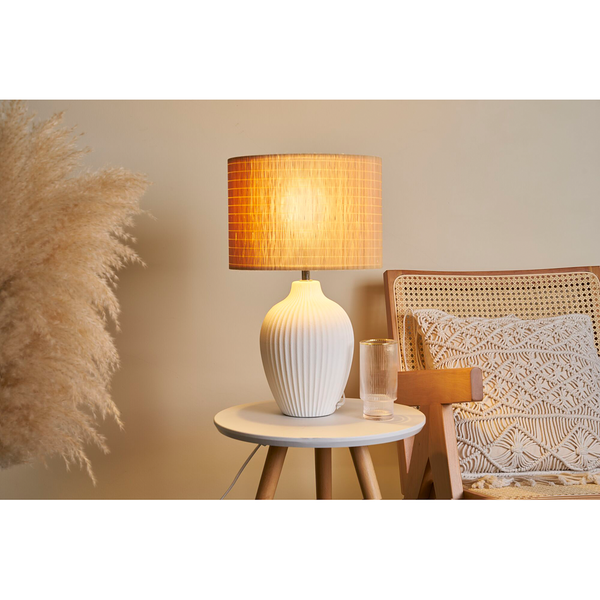 Tischleuchte Timber Glow - Bambus / Keramik - 1-flammig
