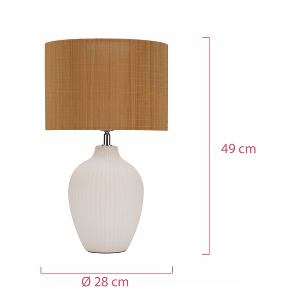 Tischleuchte Timber Glow - Bambus / Keramik - 1-flammig