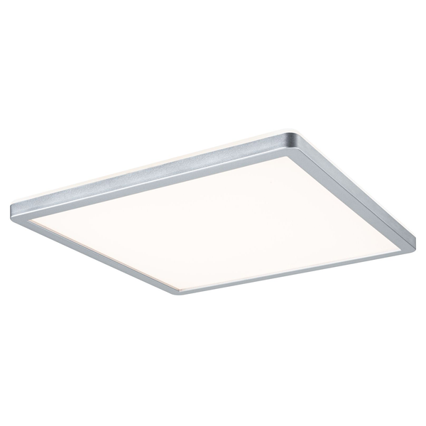 LED-Deckenleuchte Atria Shine Backlight - Polycarbonat - 1-flammig - Chrom - 29 x 29 cm - Warmweiß
