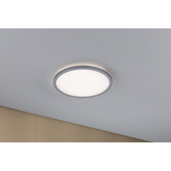 LED-Deckenleuchte Atria Shine Rund - Polycarbonat - 1-flammig - Chrom - Durchmesser: 29 cm - Warmweiß