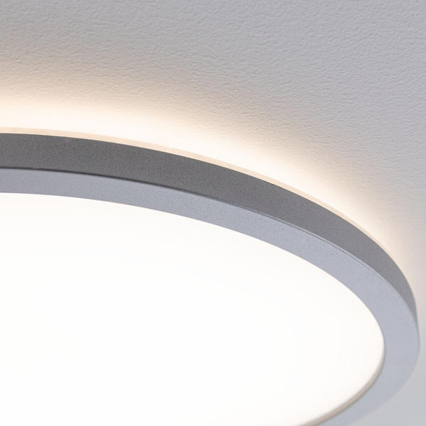 LED-Deckenleuchte Atria Shine Rund - Polycarbonat - 1-flammig - Chrom - Durchmesser: 29 cm - Warmweiß