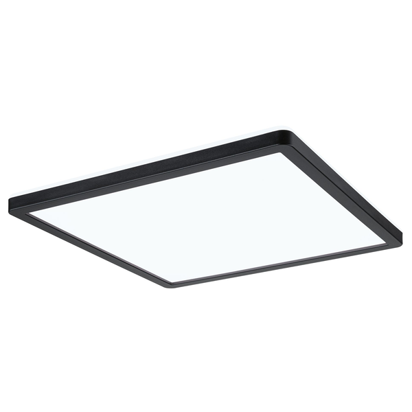 LED-Deckenleuchte Atria Shine Backlight - Polycarbonat - 1-flammig - Schwarz - 29 x 29 cm - Universalweiß