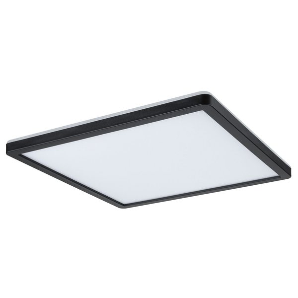 LED-Deckenleuchte Atria Shine Backlight - Polycarbonat - 1-flammig - Schwarz - 29 x 29 cm - Universalweiß