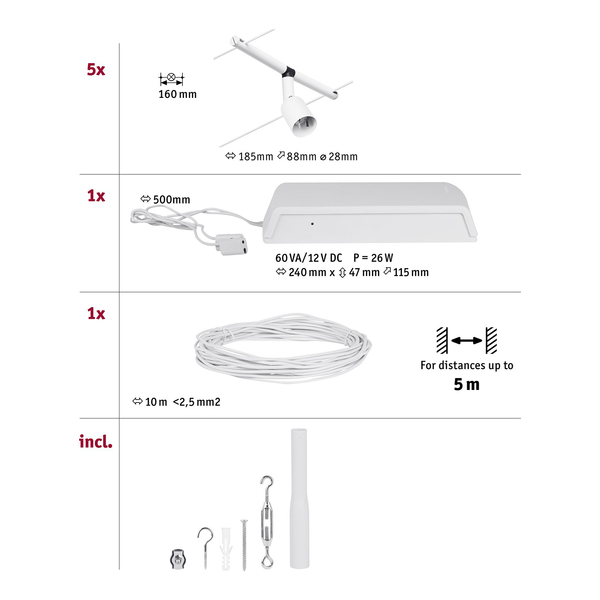 LED-Deckenleuchte Salt II - Aluminium / Polycarbonat - 5-flammig