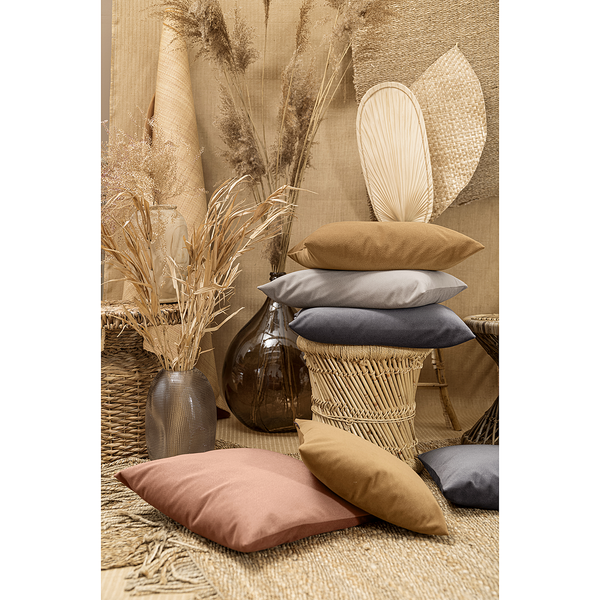 Kissenbezug Lunes - Kunstleder - Rostbraun