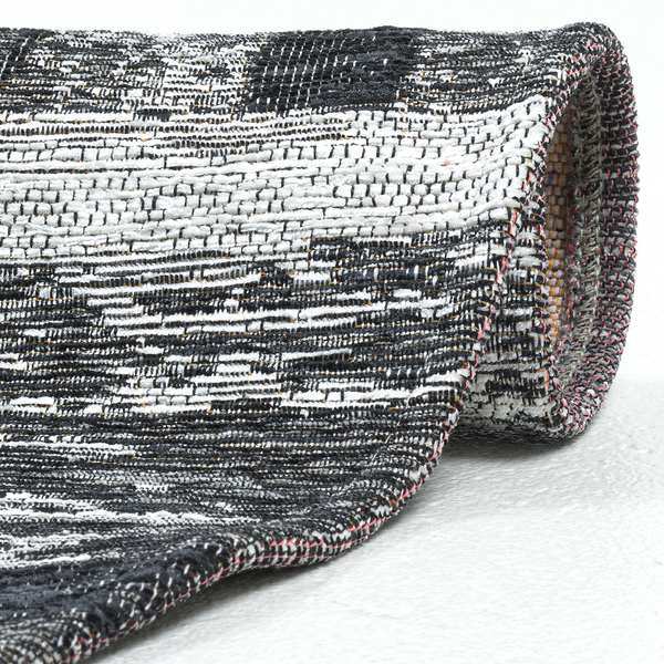 Kurzflorteppich Keitum 010 II - Polyester / Baumwolle - Grau - Durchmesser: 100 cm