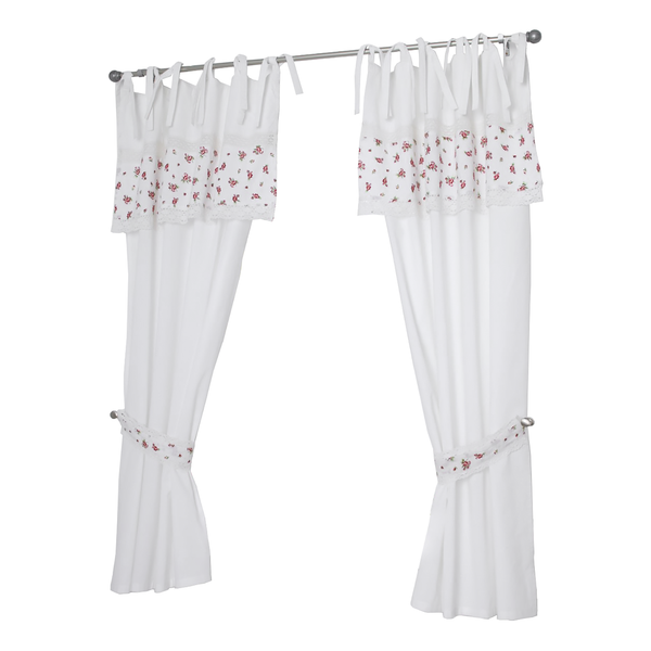 Fertiggardine Lavie - Baumwolle - Weiß / Rot