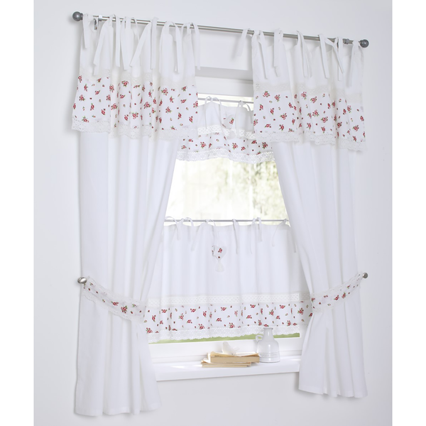 Fertiggardine Lavie - Baumwolle - Weiß / Rot