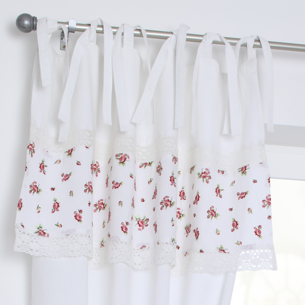 Fertiggardine Lavie - Baumwolle - Weiß / Rot