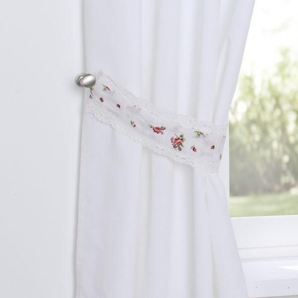 Fertiggardine Lavie - Baumwolle - Weiß / Rot