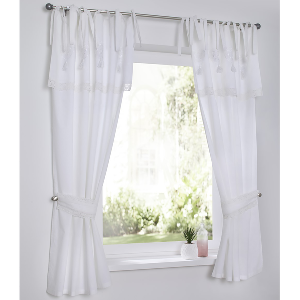 Fertiggardine Camille - Baumwolle - Weiß