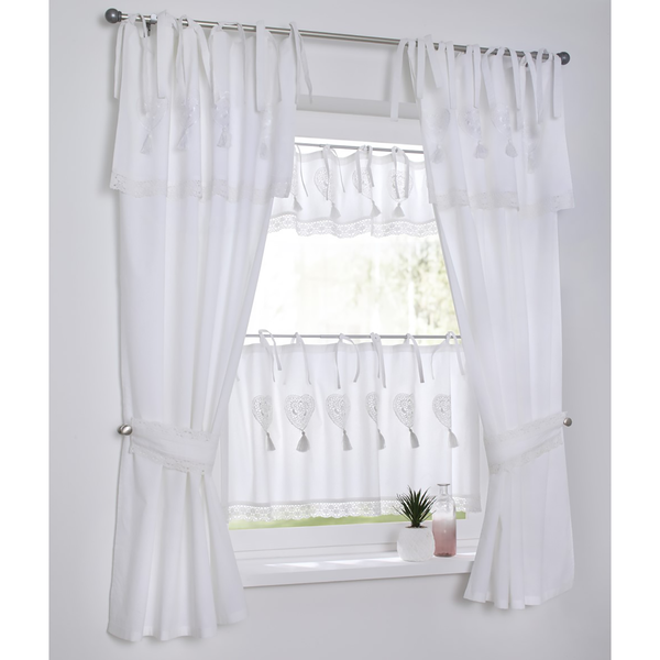 Fertiggardine Camille - Baumwolle - Weiß