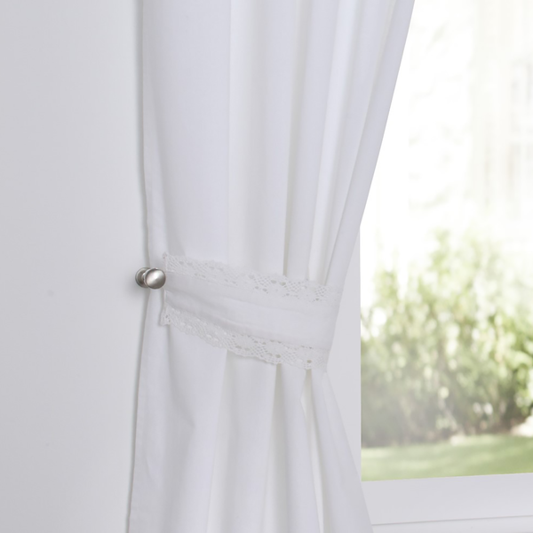 Fertiggardine Camille - Baumwolle - Weiß