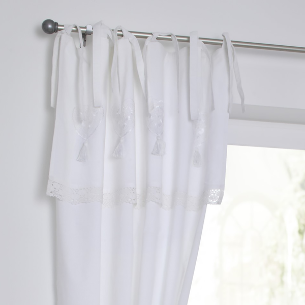 Fertiggardine Camille - Baumwolle - Weiß