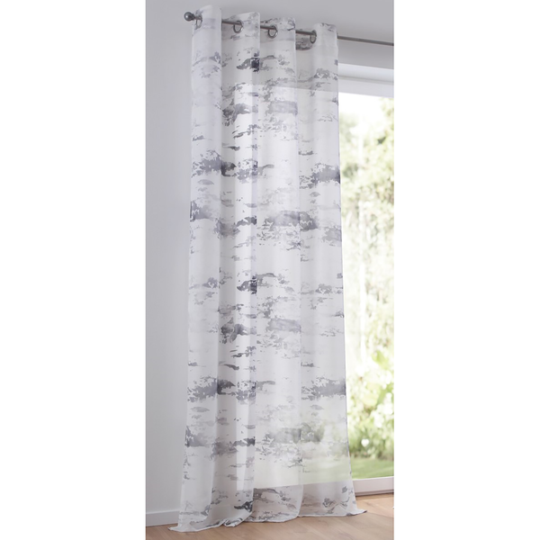 Ösenschal Claude - Polyester - Weiß / Grau - 135 x 225 cm