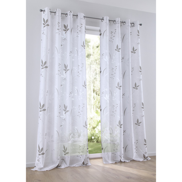 Ösenschal Dandelion - Baumwolle / Polyester - Weiß / Braun - 140 x 225 cm
