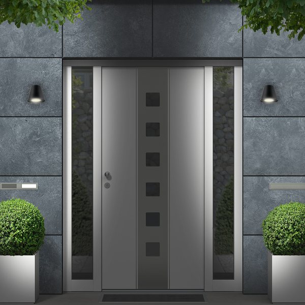 LED-Außenwandleuchte Neapel - Klarglas / Aluminium - 1-flammig - Schwarz