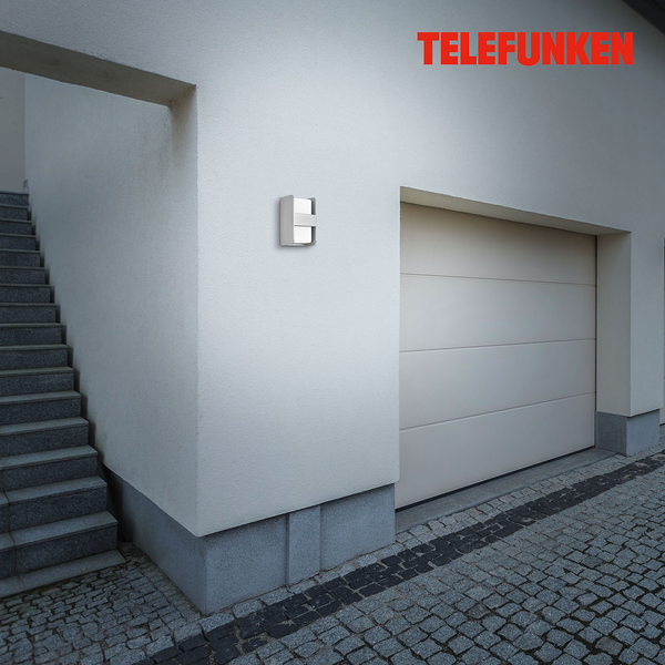 Außenwandleuchte Boxi - Polycarbonat / Aluminium - 1-flammig - Silber
