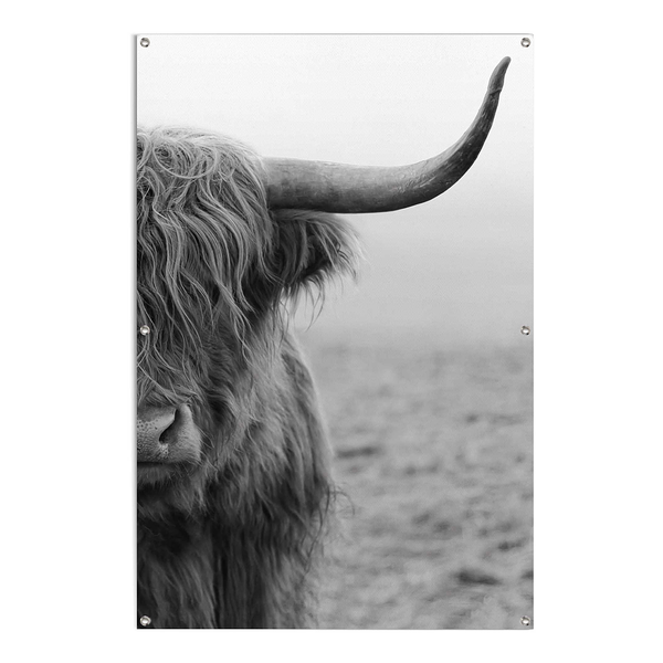 Outdoor-Poster Highlander Bulle - PVC - Schwarz / Weiß