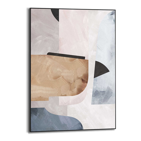 Gerahmtes Bild Abstrakte Illusion II - Holzrahmen ohne Glas - Beige