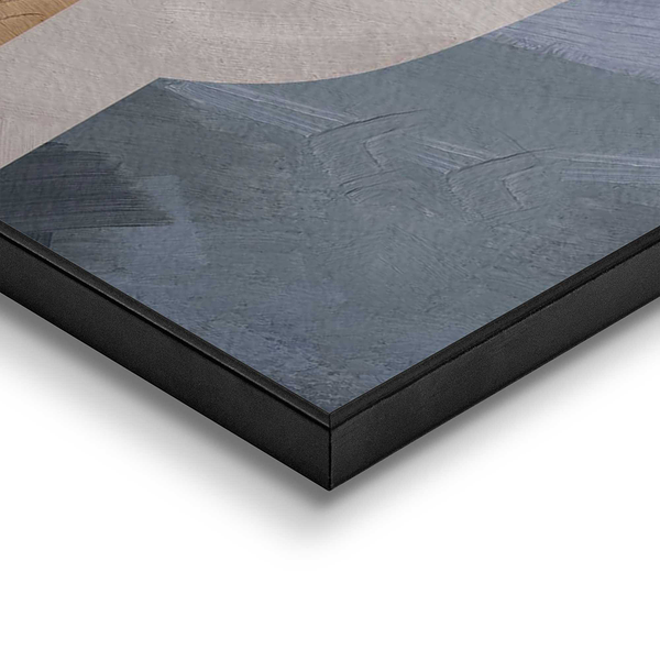 Gerahmtes Bild Abstrakte Illusion II - Holzrahmen ohne Glas - Beige