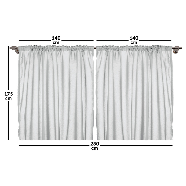 Fertiggardine Blume III (2er-Set) - Polyester - Mehrfarbig - 140 x 175 cm