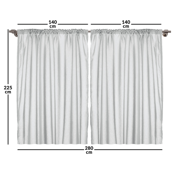 Fertiggardine Blumen I (2er-Set) - Polyester - Mehrfarbig - 140 x 225 cm