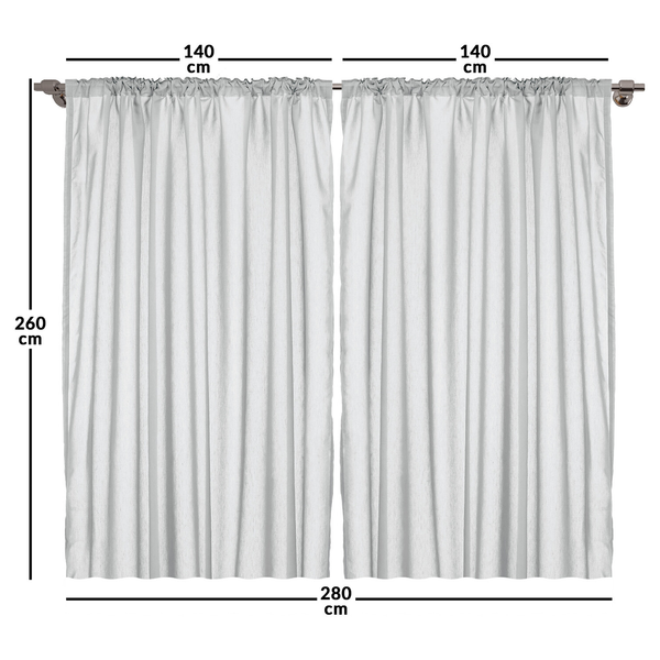 Fertiggardine Ozean III (2er-Set) - Polyester - Blau / Weiß - 140 x 260 cm