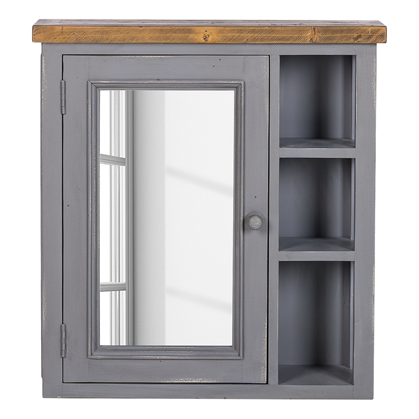 Spiegelschrank Balignton - Kiefer massiv - Grau