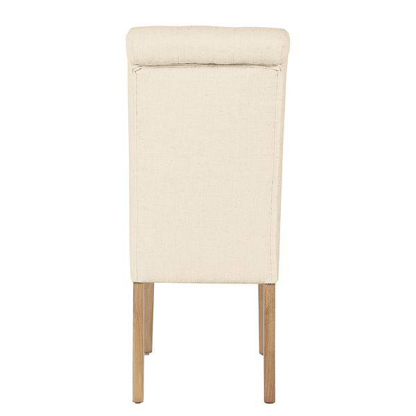 Polsterstuhl Neum 2er-Set - Webstoff / Eiche massiv - Weiß / Eiche