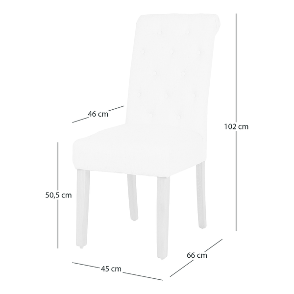Polsterstuhl Neum 2er-Set - Webstoff / Eiche massiv - Weiß / Eiche
