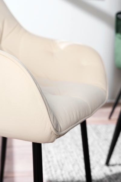 Armlehnenstuhl TILLY - Samt Vilda: Creme - Einzelstuhl