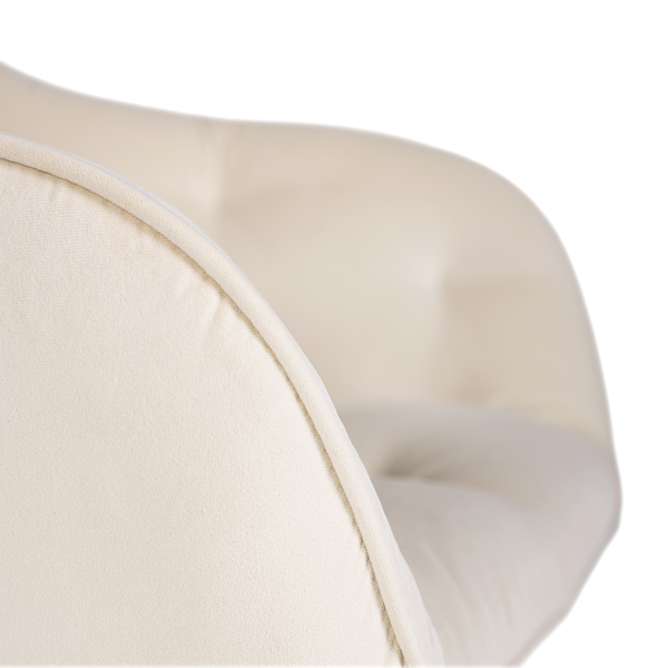 Armlehnenstuhl TILLY - Samt Vilda: Creme - Einzelstuhl