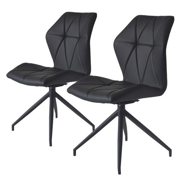 Drehbarer Polsterstuhl Frontera 2er-Set - Schwarz
