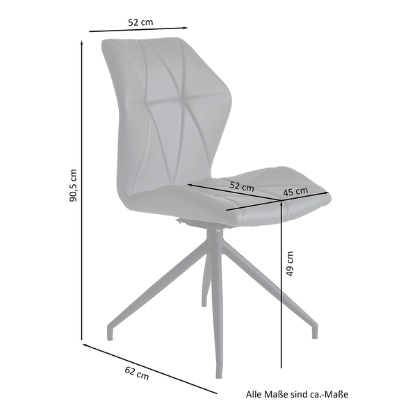 Drehbarer Polsterstuhl Frontera 2er-Set - Schwarz
