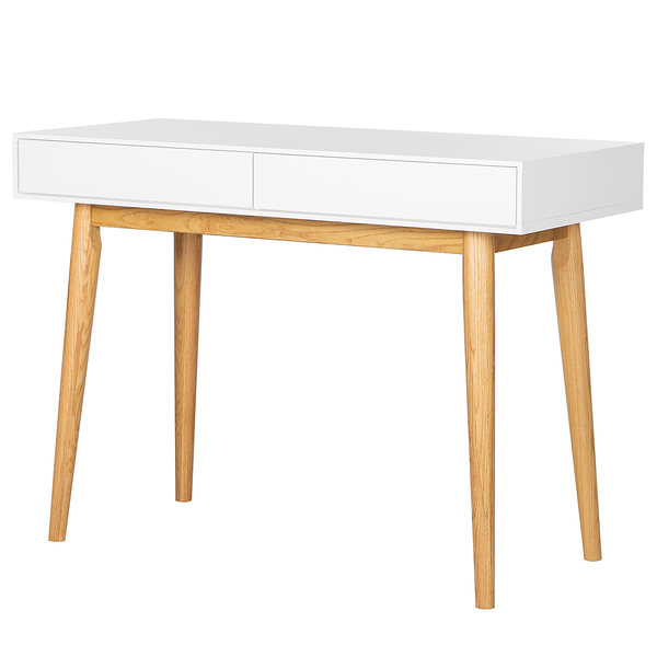 Schreibtisch LINDHOLM 2 Schubladen - Weiß / Eiche